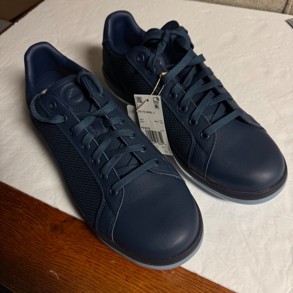 Adidas Go-To Spkl 1 Mens Golf Shoes Navy Blue Spikeless H03678 Size 12 NEW